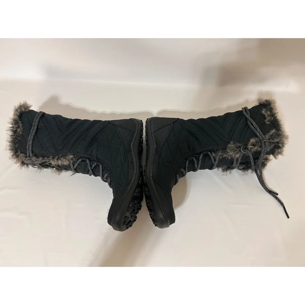 Columbia Women's Minx Mid Black Snow Fur Winter Shoes Boot Size 7 EU 38